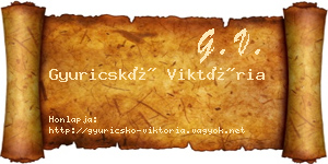 Gyuricskó Viktória névjegykártya